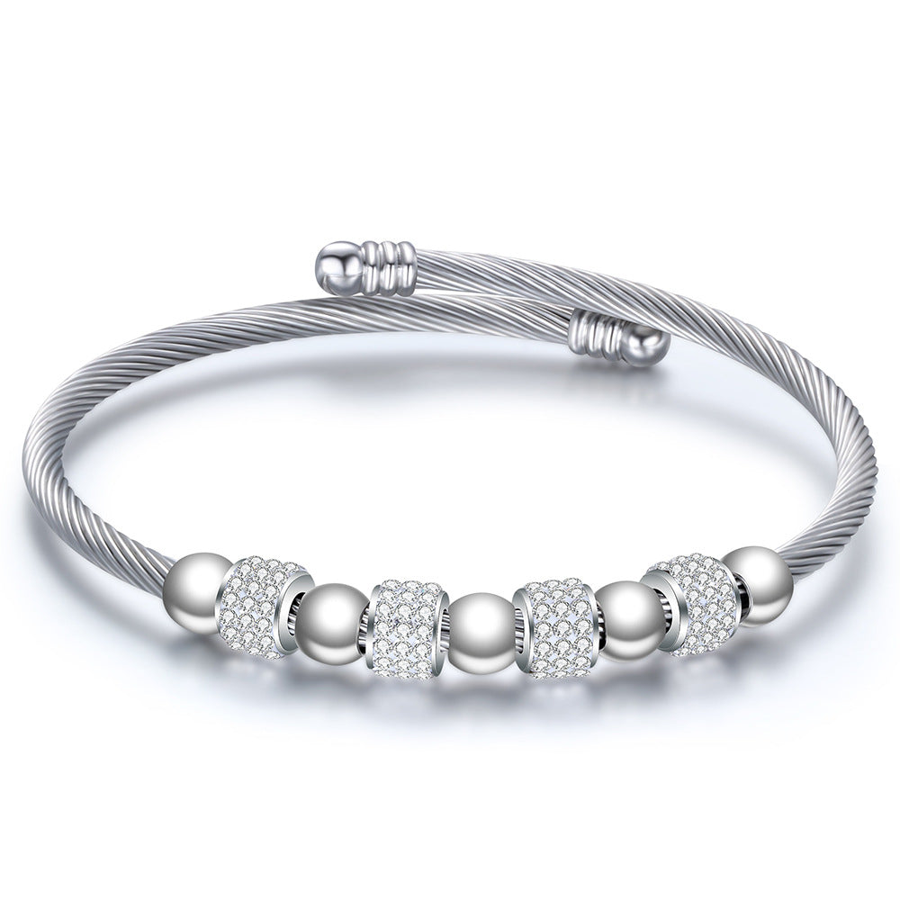 Stainless Steel Diamond Bracelet