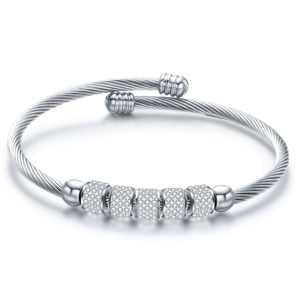 Stainless Steel Diamond Bracelet
