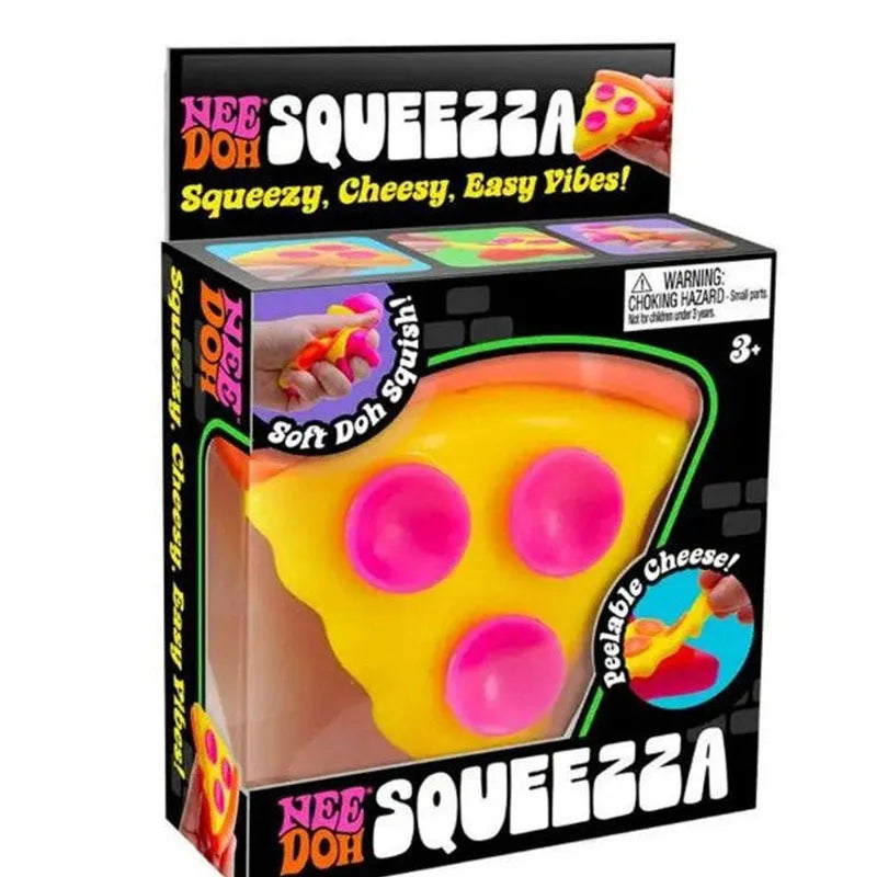Schylling Needoh pizza Sensory Fidget Cube Stress Relief Squishy Cube Anti-Anxiety Squeeze Object For Focus ADHD Population