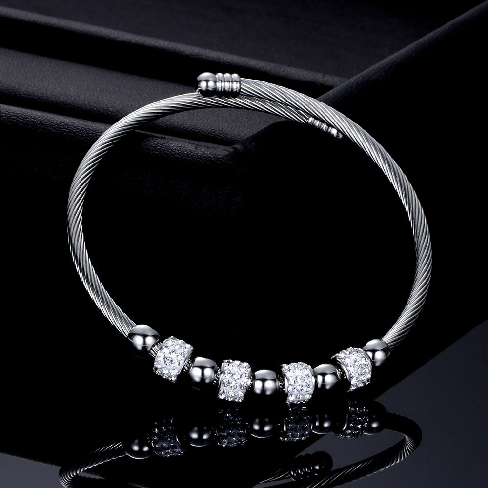 Stainless Steel Diamond Bracelet