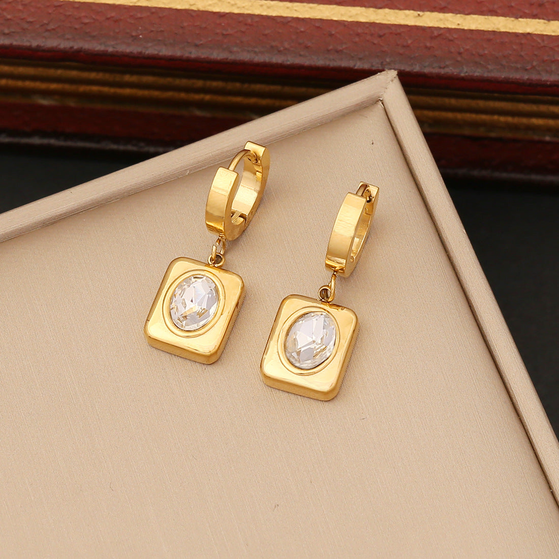 Elegant Stainless Gold Bracelet, Earrings & Necklace