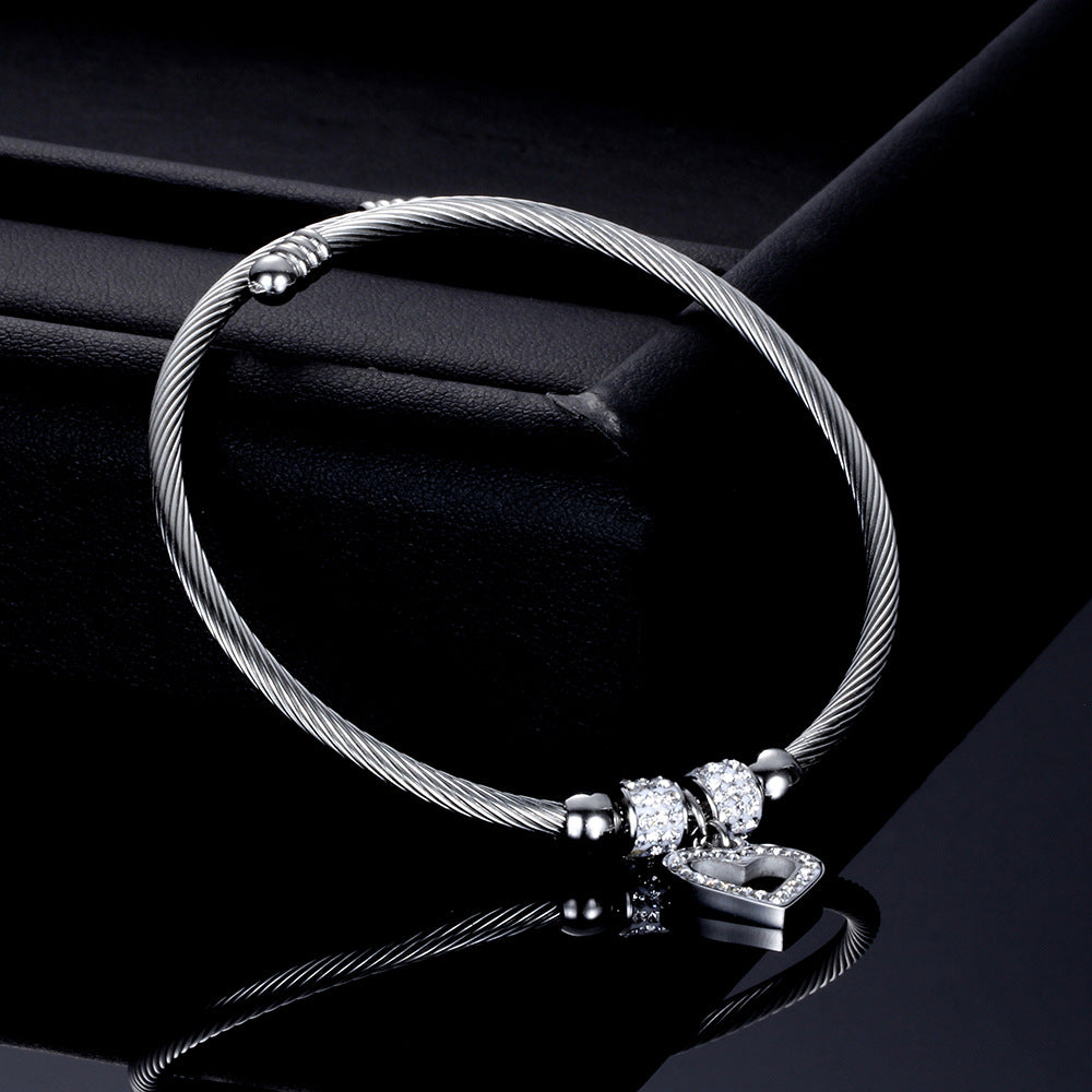 Stainless Steel Diamond Bracelet